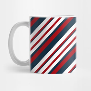 Red and Navy Blue Nautical Stripes Mug